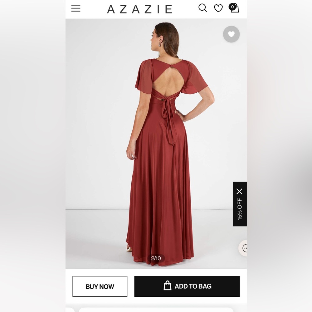 Azazie Size 16 Induh Bridesmaid Dress in Rust